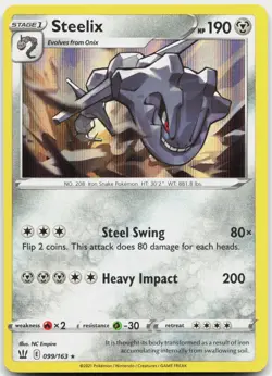 Steelix 099/163 Holo Rare Battle Styles Pokemon Holo Near Mint - Image 1