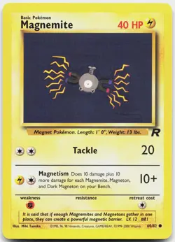 Magnemite 60/82 Common Team Rocket Pokemon Unlimited Near Mint - Image 1