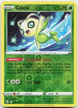 Celebi 003/072 Rare Shining Fates Pokemon Reverse Holo Near Mint - Image 1