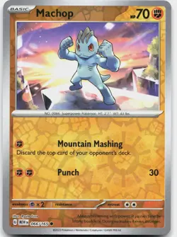Machop 066/165 Common 151 Pokemon Reverse Holo Near Mint - Image 1