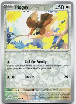 Pidgey 016/165 Common 151 Pokemon Reverse Holo Near Mint - Image 1