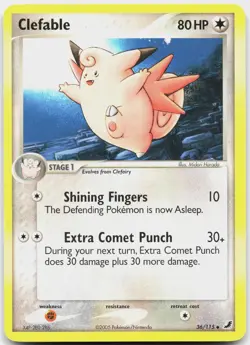 Clefable 36/115 Uncommon Unseen Forces Pokemon Moderately Played - Image 1