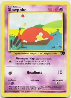 Slowpoke 67/82 Common Team Rocket Pokemon Unlimited Moderately Played - Image 1