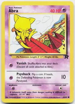 Abra 49/82 Common Team Rocket Pokemon Unlimited Lightly Played - Image 1
