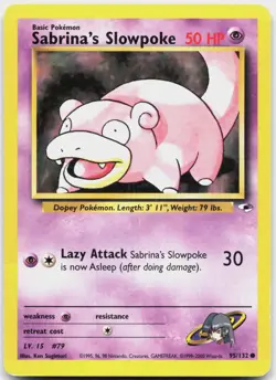 Sabrina's Slowpoke 95/132 Common Gym Heroes Pokemon Unlimited Moderately Played - Image 1