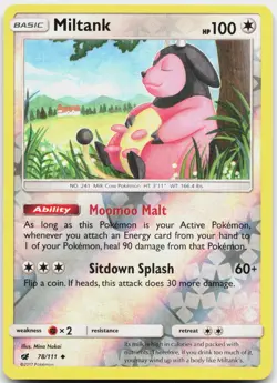 Miltank 78/111 Uncommon Crimson Invasion Pokemon Reverse Holo Near Mint - Image 1
