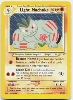 Light Machoke 49/105 Uncommon Neo Destiny Pokemon Moderately Played - Image 1