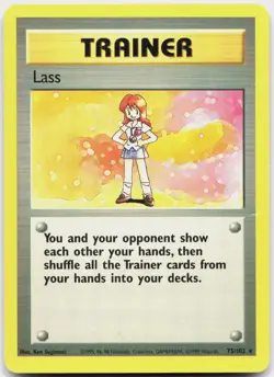 Lass 75/102 Rare Base Set Unlimited Pokemon Moderately Played - Image 1