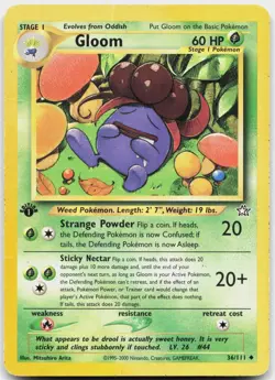Gloom 36/111 Uncommon Neo Genesis Pokemon 1st Edition Heavily Played - Image 1