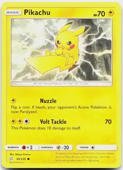 Pikachu 66/236 Common Cosmic Eclipse Pokemon Near Mint - Image 1