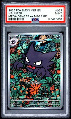 2025 POKEMON MEP EN-ME BLACK STAR PROMO #027 HAUNTER PSA 9 - Image 1