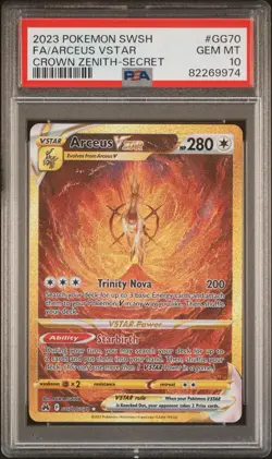 Arceus Vstar GG70/GG70 Pokemon Crown Zenith Galarian Gallery GEM MINT PSA 10 - Image 1