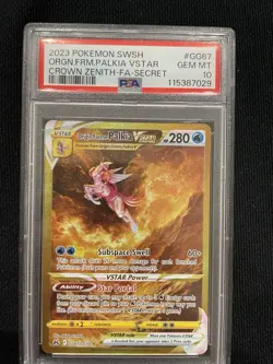 2023 POKEMON SWSH #GG67 ORGN.FRM.PALKIA VSTAR CROWN ZENITH-FA-SECRET PSA 10 - Image 1