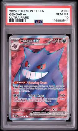 PSA 10 2024 POKEMON TEF EN-TEMPORAL FORCES #193 GENGAR EX ULTRA RARE - Image 1