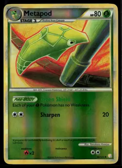 Metapod 46/123 HeartGold & SoulSilver Reverse Holo Uncommon Pokemon - Image 1