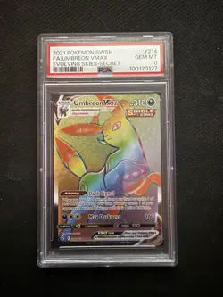 Pokemon Evolving Skies Umbreon VMAX Rainbow Secret Rare 214/203 PSA 10 Gem Mint - Image 1