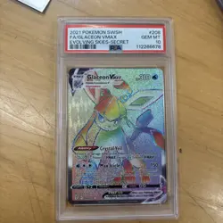 2021 Pokemon SWSH Evolving Skies Glaceon VMAX 208/203 FA Secret Rare PSA 10 - Image 1