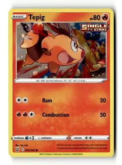 Tepig 023/163 Common Battle Styles Cosmo Holo Pokemon Near Mint - Image 1