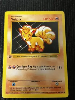 VULPIX 1999 Pokemon First Edition 1st Shadowless Base Set #68 - Image 2