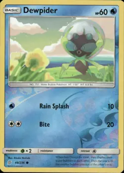 DEWPIDER 48/236 UNIFIED MINDS COMMON REVERSE HOLO POKEMON ATSUKO NISHIDA - Image 1