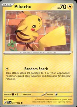 PIKACHU 051/162 TEMPORAL FORCES COMMON POKEMON KODAMA - Image 1