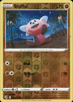 STUFFUL 150/264 FUSION STRIKE COMMON REVERSE HOLO POKEMON OKACHEKE - Image 1