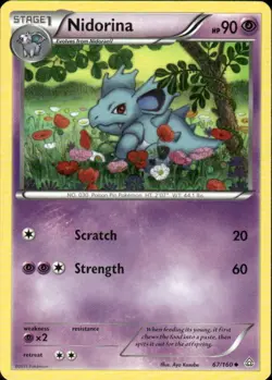NIDORINA 67/160 PRIMAL CLASH UNCOMMON POKEMON AYA KUSUBE - Image 1