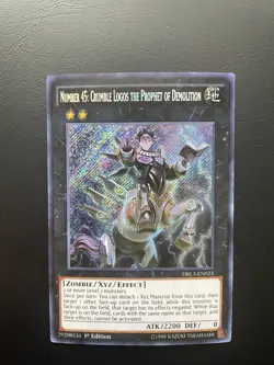 Yugioh Number 45: Crumble Logos The Prophet Of Demolition DRL3-EN023 Secret NM - Image 1