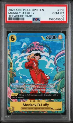 2024 ONE PIECE OP08-TWO LEGENDS TREASURE RARE #109 MONKEY D. LUFFY PSA 10 - Image 1