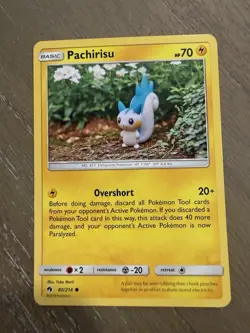 Pachirisu Yuka Morii Pokemon Trading Card Game SM - Lost Thunder 80/214 NM - Image 1