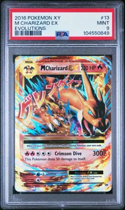 2016 POKEMON XY EVOLUTIONS #13 M CHARIZARD EX PSA 9 - Image 1