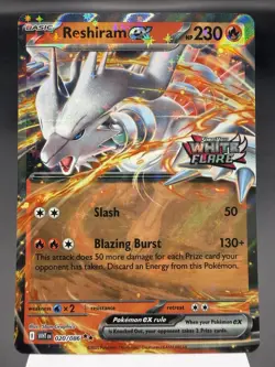 Reshiram ex 020/086 - Stamped Holo Promo - White Flare Pokemon Card MINT - Image 1
