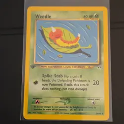 Pokemon TCG Weedle 70/75 Neo Discovery Basic 40HP Common Regular 1st Ed - Image 1