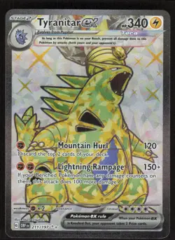 Tyranitar ex 211/197 Ultra Rare Obsidian Flames Pokemon Near Mint - Image 1