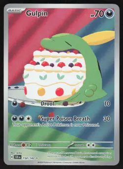 Gulpin 154/142 Illustration Rare Stellar Crown Pokemon Near Mint - Image 1