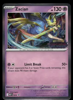 Zacian (Prerelease) 015 Holo P ME: Mega Evolution Promo Pokemon NM - Image 1