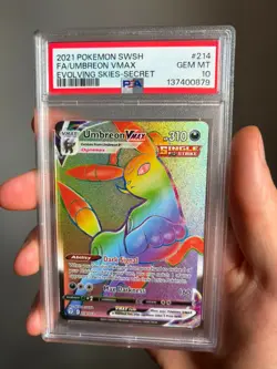 Pokemon Umbreon VMAX Evolving Skies 214 PSA 10 Gem Mint Full Art Secret - Image 1