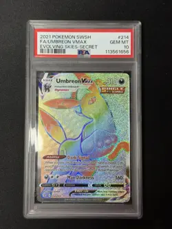 PSA 10 Umbreon VMAX Secret Rare Full Art Holo Evolving Skies 214/203 2021 - Image 1