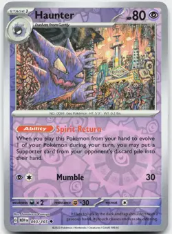 Haunter 093/165 Uncommon 151 Pokemon Reverse Holo Near Mint - Image 1
