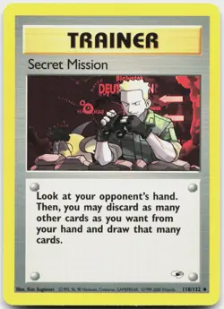 Secret Mission 118/132 Uncommon Gym Heroes Pokemon Unlimited Near Mint - Image 1