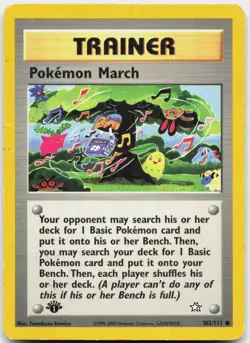 Pokemon March 102/111 Common Neo Genesis Pokemon 1st Edition Heavily Played - Image 1
