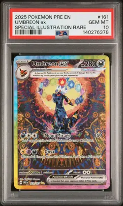 2025 POKEMON PRE EN-PRISMATIC EVOLUTIONS #161 UMBREON EX PSA 10 - Image 1