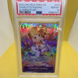 One Piece CCG Charlotte Pudding PRB02-010 Premium Booster Foil PSA 10 English - Image 1