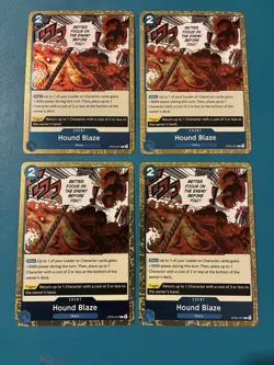 ONE PIECE TCG HOUND BLAZE RARE PLAYSET OP05-057 AWAKENING OF THE NEW ERA - Image 1