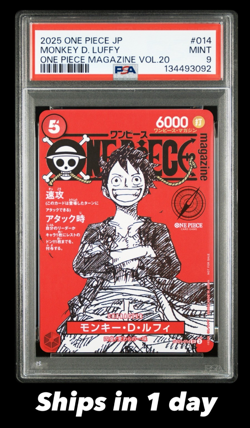 PSA 9 One Piece Card Magazine Vol.20 Monkey D. Luffy Promo ST12-014 PSL - Image 1