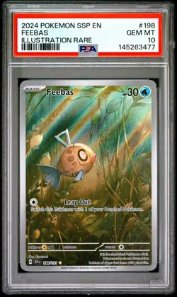 2024 Pokemon Surging Sparks # 198 Feebas Illustration Rare PSA 10 Card GEM MINT! - Image 1