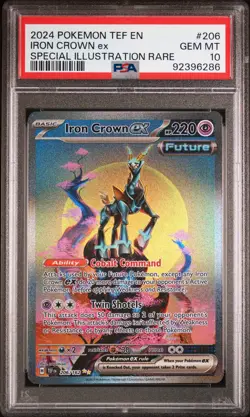 Iron Crown EX 206/162 Special Illustration Rare Pokemon PSA 10 - Image 1