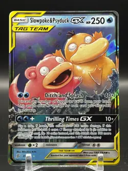 Pokemon TCG Slowpoke & Psyduck GX 35/236 Sm Unified Minds Ultra Rare Holo - Image 1