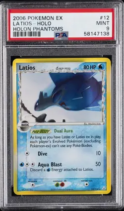 2006 POKEMON EX HOLON PHANTOMS #12 LATIOS-HOLO PSA 9 - Image 1