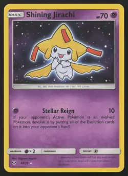Shining Jirachi 42/73 Rare Shining Shining Legends Pokemon English NM - Image 1